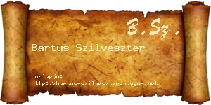 Bartus Szilveszter névjegykártya